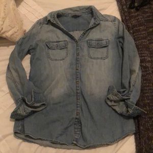 Denim long sleeve top